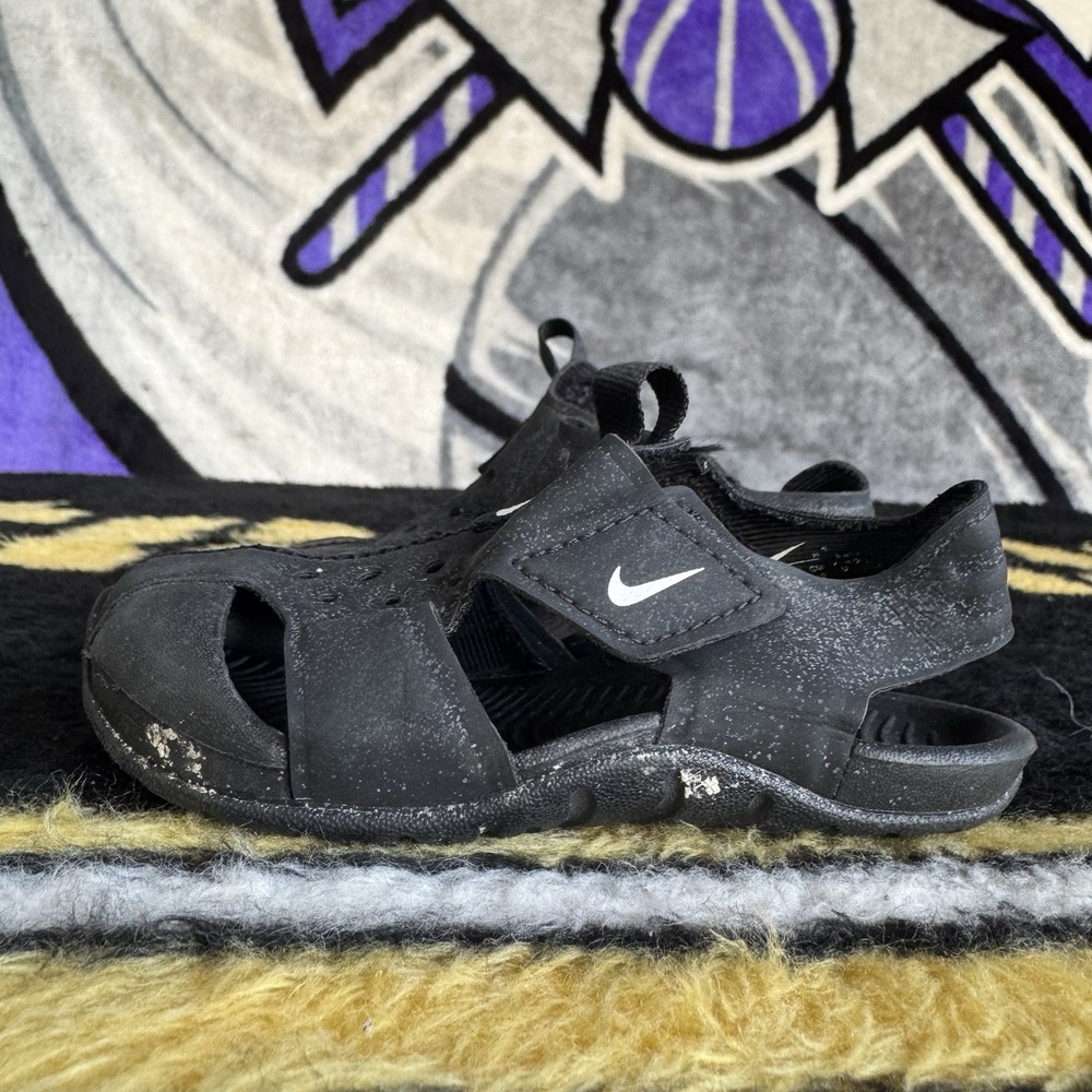 Size 6c - Nike Sunray Protect 2 TD Toddler Sandals Black Water Shoes 943827-001